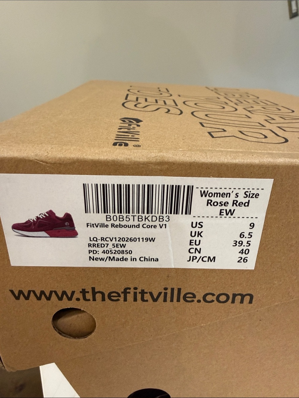 FitVille Rebound Core V1 Womenâs Rose Red Sneakers